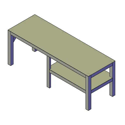 Stalen werkbank bouwtekening