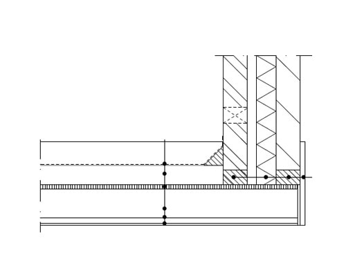 Aansluiting Platdak Muur in Detail